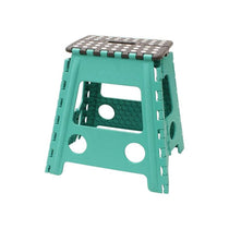 JVL Folding Step Stool Large Plastic Lightweight Maximum Load 150kg Turquiose/Grey