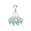 JVL Round Sock Dryer With 16 Piece Clothes Pegs One Size Aqua/Grey/White