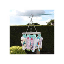 JVL Round Sock Dryer With 16 Piece Clothes Pegs One Size Aqua/Grey/White