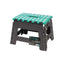 JVL Small Folding Step Stool Lightweight Plastic Foldable Grey/Turquoise