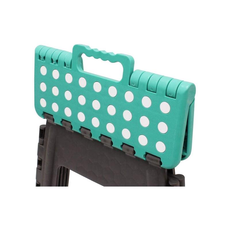 JVL Small Folding Step Stool Lightweight Plastic Foldable Grey/Turquoise