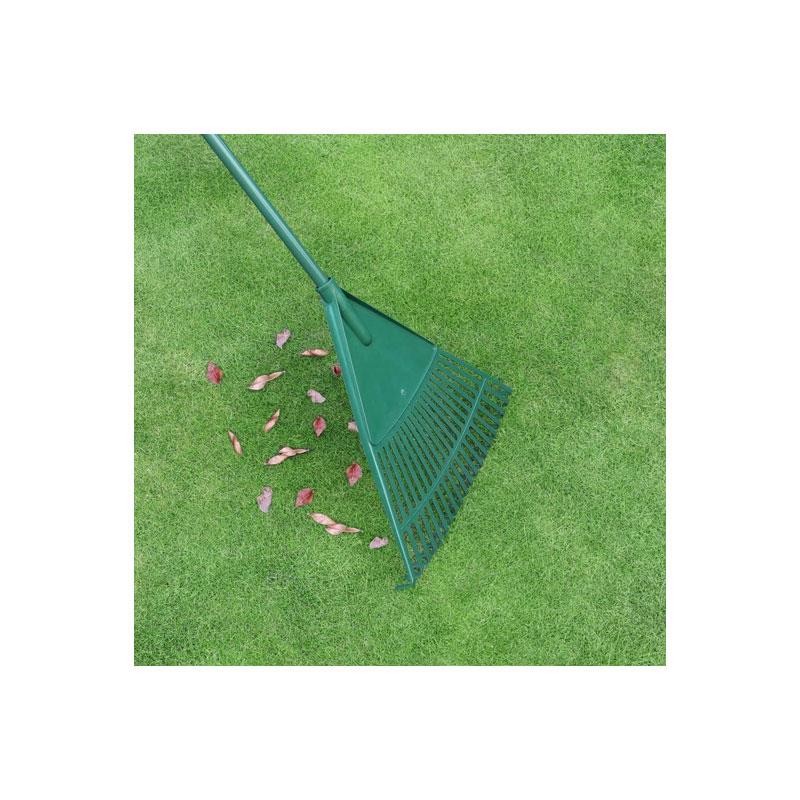 JVL Thegardener Outdoor Garden Lawn Leaf Rake With Telescopic Handle Aluminium Green