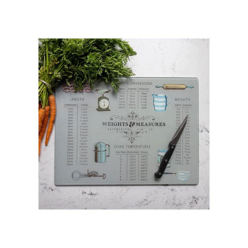 Creative Tops Weight And Measurement Work Surface Protector Glass Toughened Glass Kitchen Multicolour