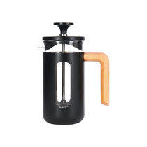 La Cafetiere Pisa 3-Cup/35ml Cafetiere Small French Press Coffee Maker Heat-Resistant Borosilicate Glass Stainless Steel Black