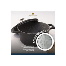 MasterClass Casserole Dish 20cm 2.5 Litres With Self-Basting Lid Cast Aluminium Black
