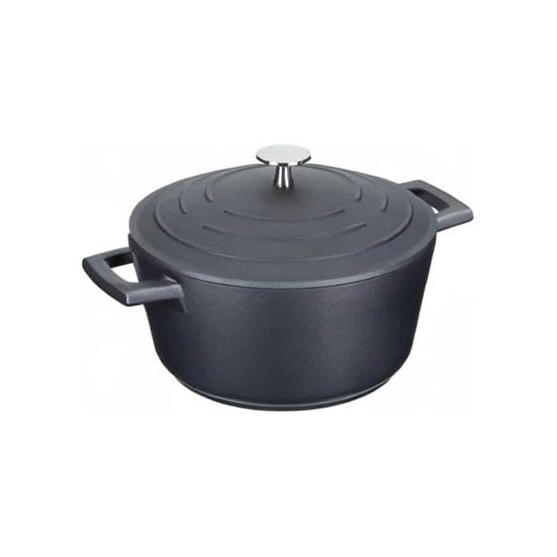 MasterClass Casserole Dish 20cm 2.5 Litres With Self-Basting Lid Cast Aluminium Black