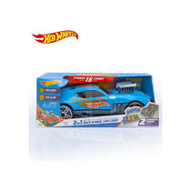 Hot Wheels 2-In-1 Race N Haul Car Case With Rectractable Handle Blue