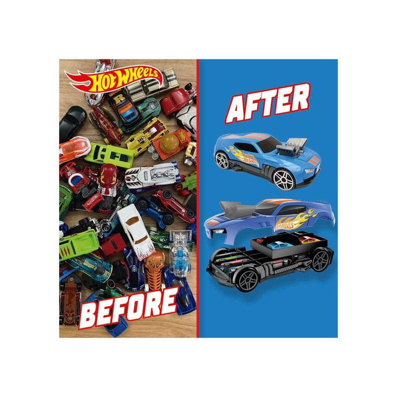 Hot Wheels 2-In-1 Race N Haul Car Case With Rectractable Handle Blue