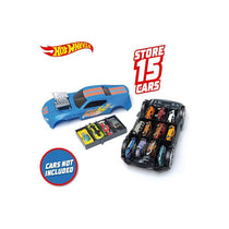Hot Wheels 2-In-1 Race N Haul Car Case With Rectractable Handle Blue