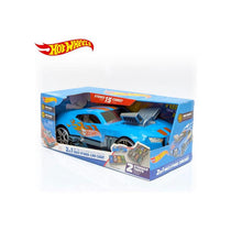 Hot Wheels 2-In-1 Race N Haul Car Case With Rectractable Handle Blue