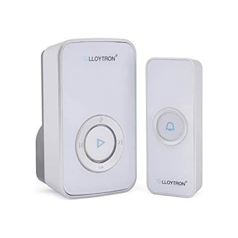 Lloytron Melody MIP3 Plugin Door Chime Kit 32 Melody Plug-in Chime Receiver Battery Operated Bell Push 200m Wireless Range 32 Sounds White Main image