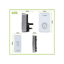 Lloytron Melody MIP3 Plugin Door Chime Kit 32 Melody Plug-in Chime Receiver Battery Operated Bell Push 200m Wireless Range 32 Sounds White