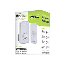 Lloytron Melody MIP3 Plugin Door Chime Kit 32 Melody Plug-in Chime Receiver Battery Operated Bell Push 200m Wireless Range 32 Sounds White