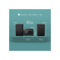 Panasonic 80W Bluetooth Micro Hi-FI CD Compact Stereo System With FM/DAB DAB+ Radio MP3 & CD Player USB AUX-IN Auto Play Black