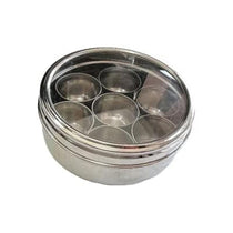 Dexam School of Wok Dabba For Asian Spices Stainless Steel Silver