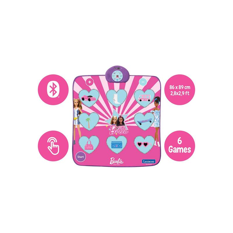 Lexibook Barbie Electronic Bluetooth And Luminous Dance Mat Light-Up With 6 Game Modes Pink