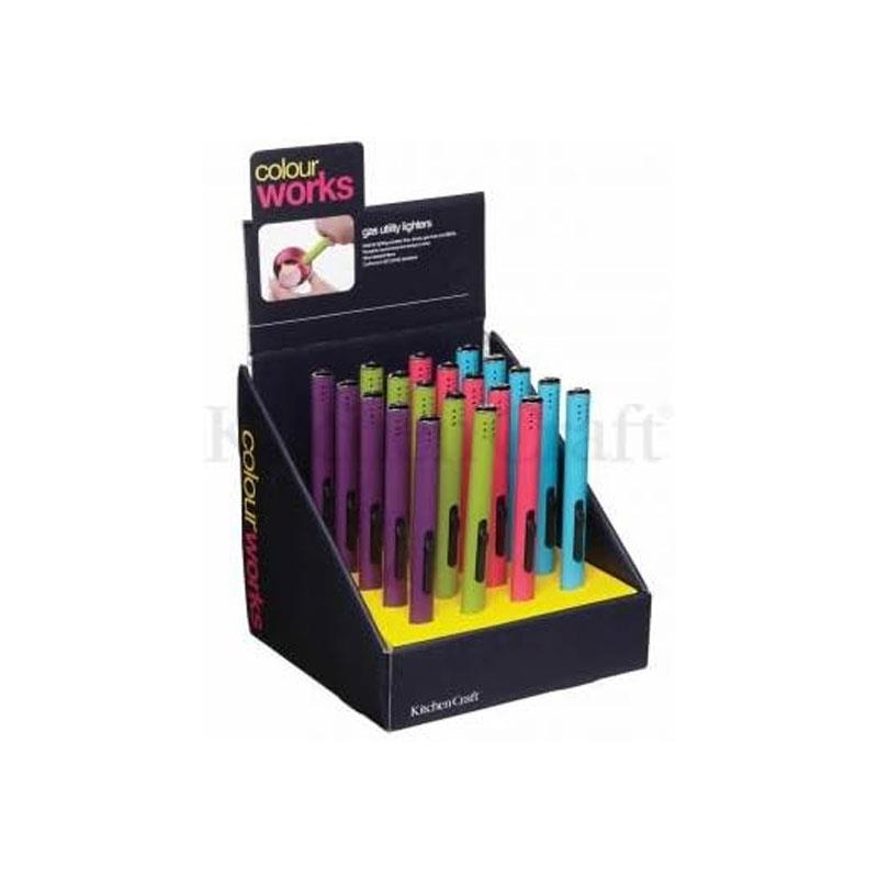 KitchenCraft Colourworks Slimline Gas Lighters 1 Unit Only Assorted Colours Main image