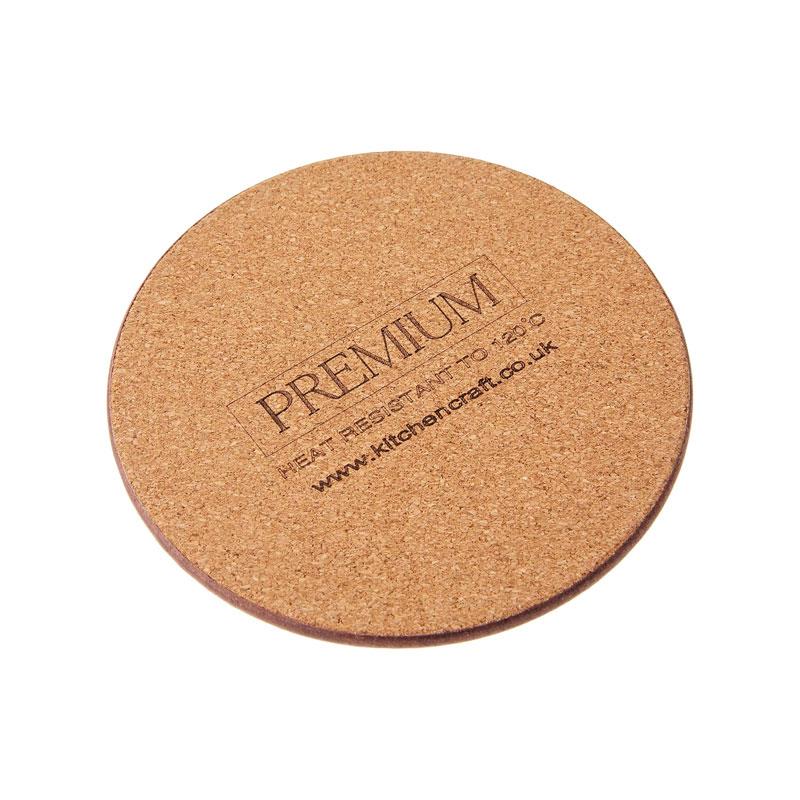Creative Tops Cork-Backed Premium Round Coasters Set Printed Gold Impressions Wood Pack Of 4 12cm Gold/Grey