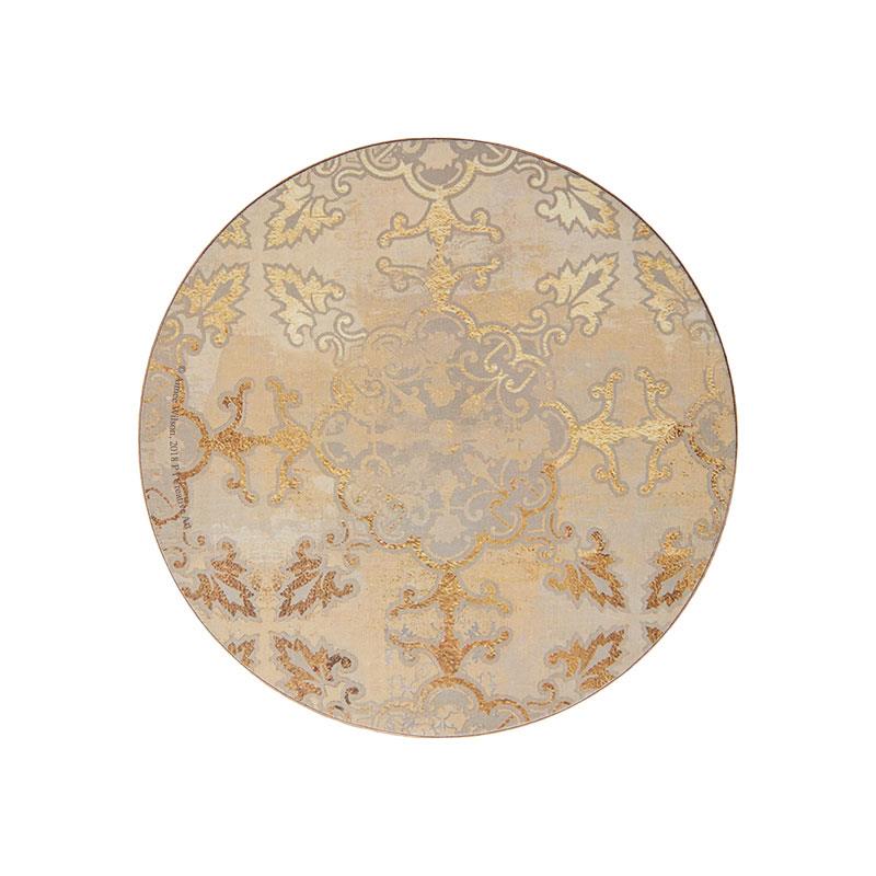 Creative Tops Cork-Backed Premium Round Coasters Set Printed Gold Impressions Wood Pack Of 4 12cm Gold/Grey