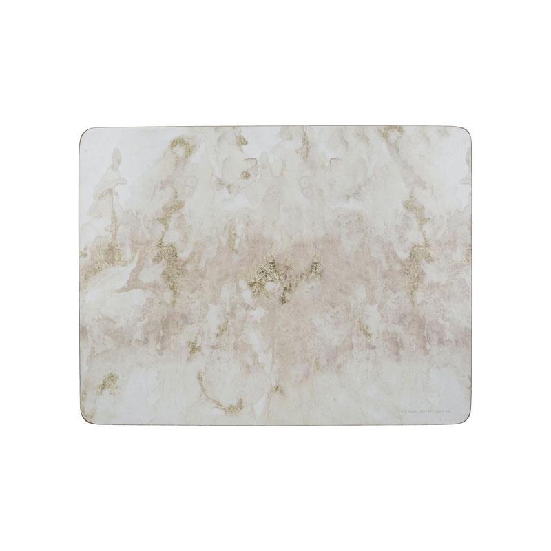 Creative Tops Premium Placemats And Coasters Pack Of 4 Grey Marble Medium Wood Grey/White