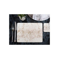 Creative Tops Premium Placemats And Coasters Pack Of 4 Grey Marble Medium Wood Grey/White