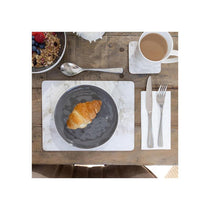 Creative Tops Premium Placemats And Coasters Pack Of 4 Grey Marble Medium Wood Grey/White
