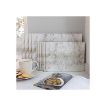 Creative Tops Premium Placemats And Coasters Pack Of 4 Grey Marble Medium Wood Grey/White