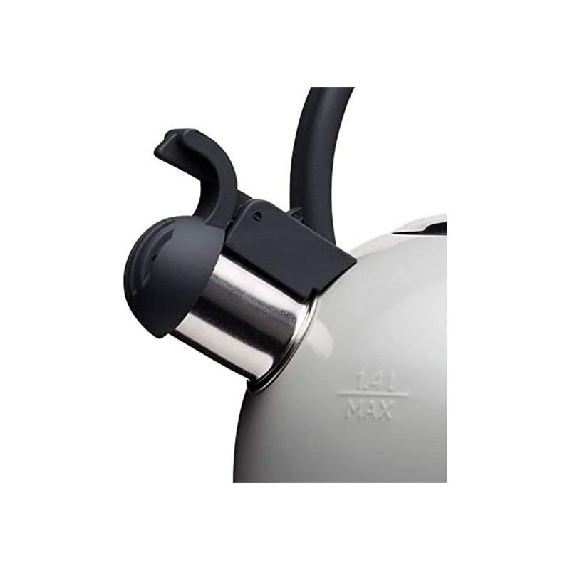 KitchenCraft Living Nostalgia Traditional Whistling Kettle 1.4 Litre Stainless Steel French Grey