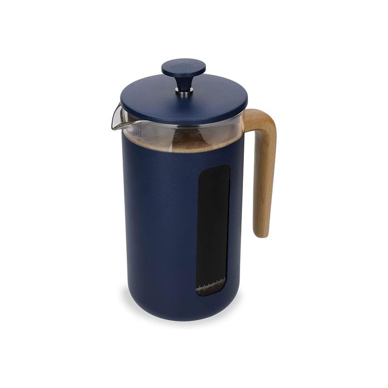 La Cafetiere Pisa 8-Cup Cafetiere French Presses Coffee Maker Borosilicate Glass Stainless Steel Navy