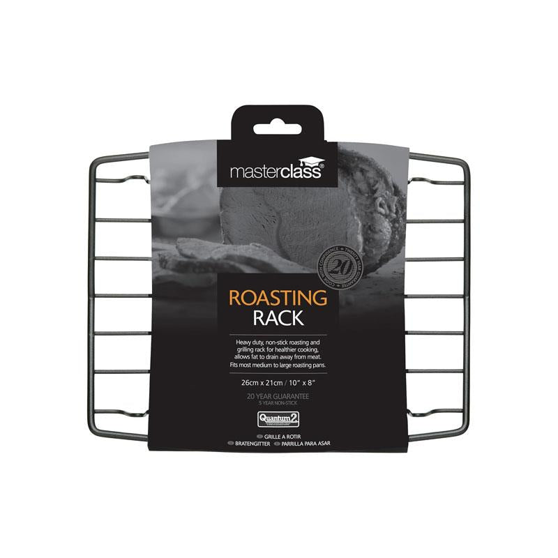 MasterClass Roasting Rack Non-Stick Heavy Duty V Shaped Carbon Steel 26 x 20 cm Silver