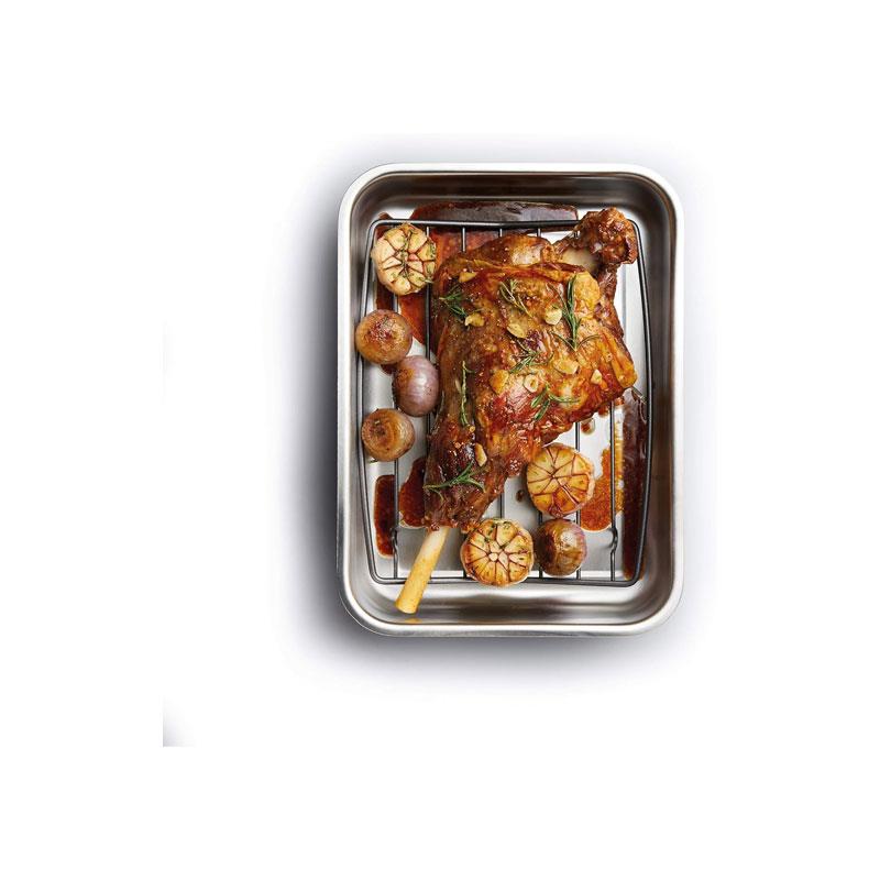 MasterClass Roasting Rack Non-Stick Heavy Duty V Shaped Carbon Steel 26 x 20 cm Silver