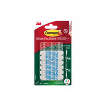 3M Command Outdoor Decorating Clips Mini 20 Hooks And 24 Outdoor Strips Transparent/Clear