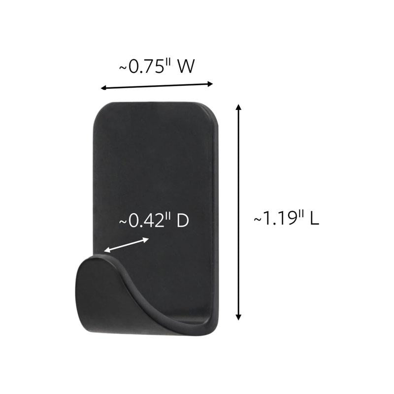 3M Command Small Metallic Hook 4 Hooks 225g Weight Capacity Black