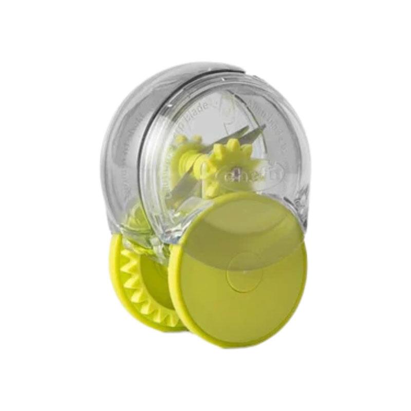 Chef'n GarlicZoom Garlic Chopper Handheld Garlic & Herb Slicer Vegetable Gadget Green/Clear