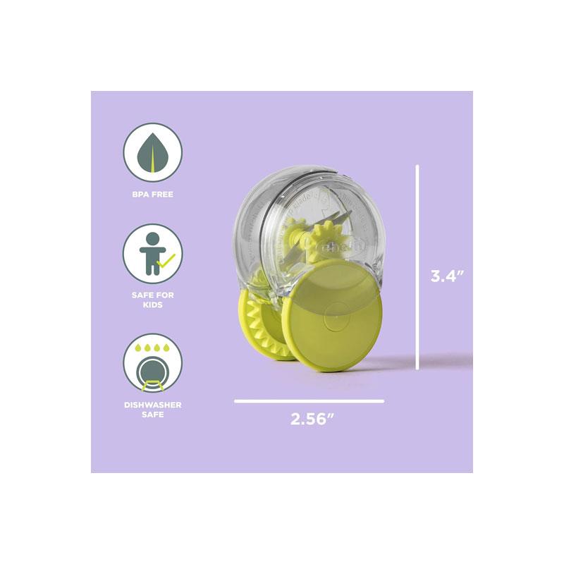 Chef'n GarlicZoom Garlic Chopper Handheld Garlic & Herb Slicer Vegetable Gadget Green/Clear