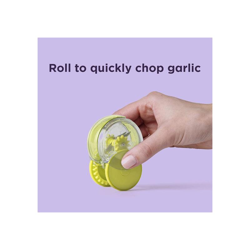 Chef'n GarlicZoom Garlic Chopper Handheld Garlic & Herb Slicer Vegetable Gadget Green/Clear