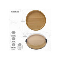 Farberware Build-A-Board Bamboo Round Snack Serving Board 35.5cm Clear Locking Lid Wood