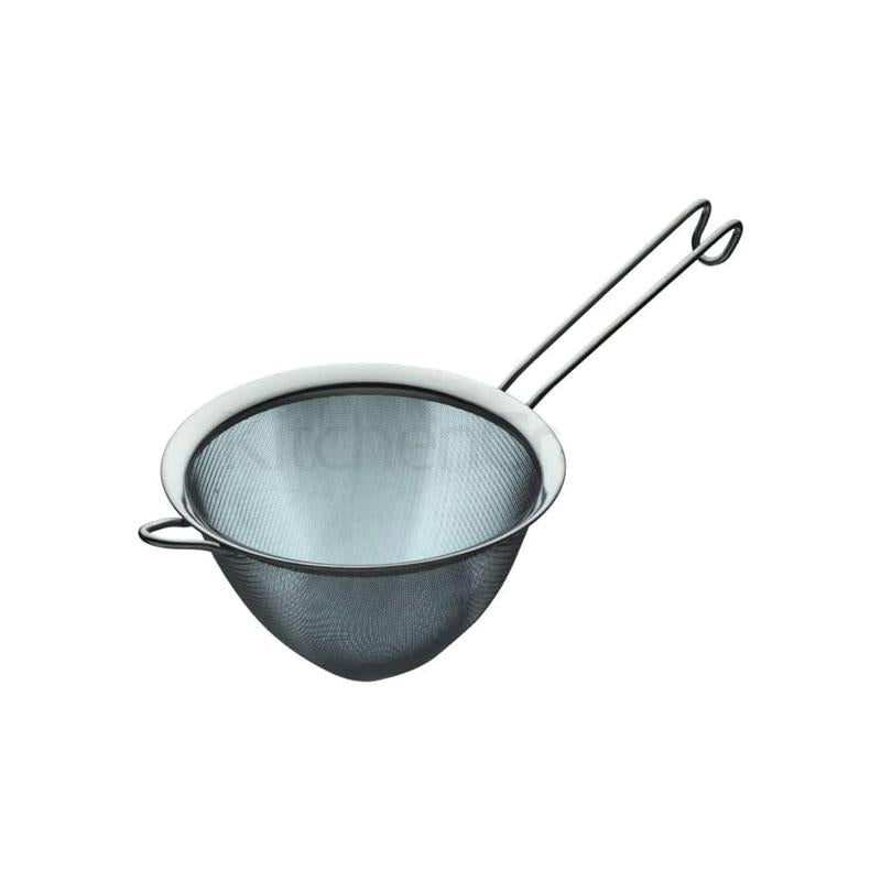 KitchenCraft Fine Mesh Conical Sieve 18cm Stainless Steel Silver Main image