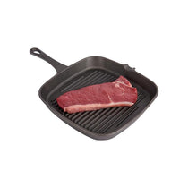 KitchenCraft Square Grill Pan 23cm Cast Iron Griddle Pan Black