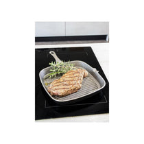 KitchenCraft Square Grill Pan 23cm Cast Iron Griddle Pan Black