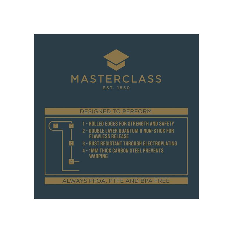 MasterClass Deep Pie Pan 23cm Baking Tin/Tart Tin Non-Stick 9 Inch Round Pan Carbon Steel Grey