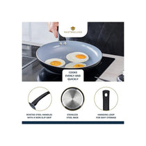 MasterClass Eco Frying Pan 30cm Ceramic Non-Stick Aluminium Large Black