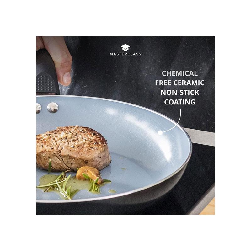 MasterClass Eco Frying Pan 30cm Ceramic Non-Stick Aluminium Large Black