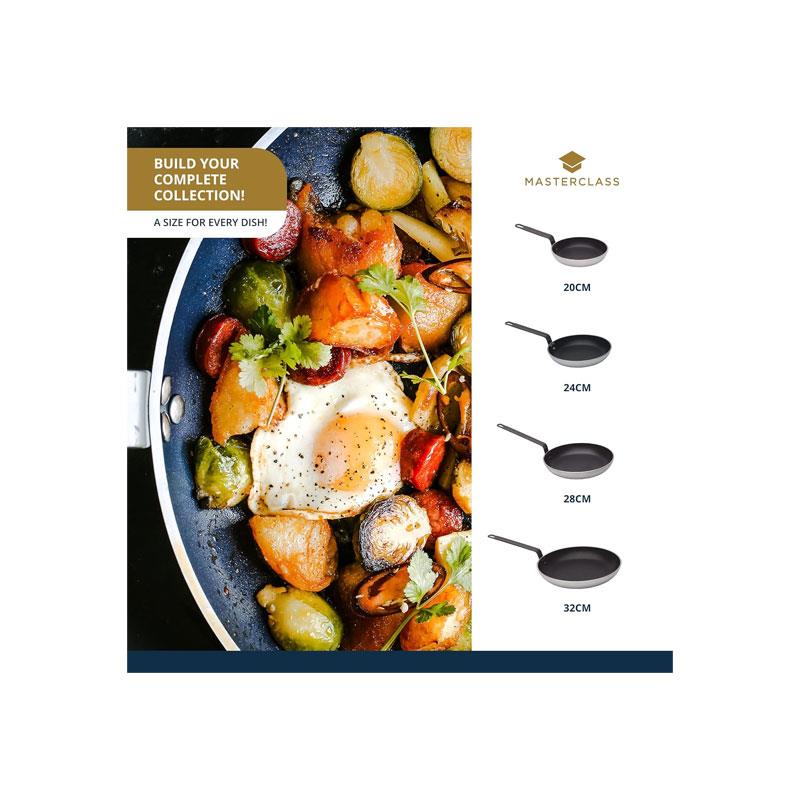 MasterClass Heavy Duty Frying Pan 20cm Aluminium Non-Stick Black