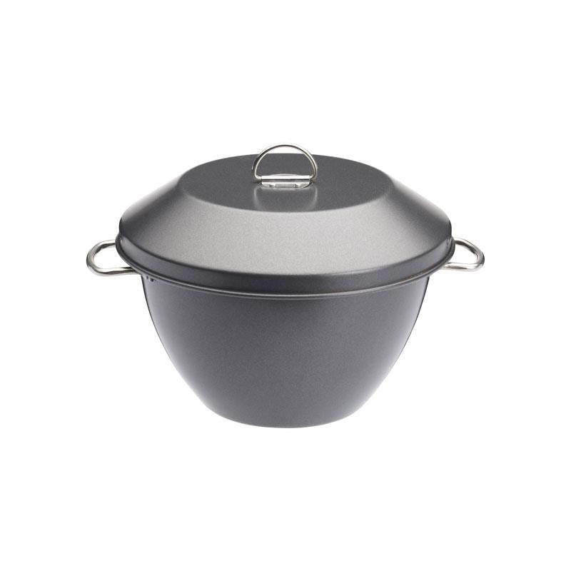 MasterClass Pudding Steamer 2 Litres Non-Stick Robust Carbon Steel Black Main image