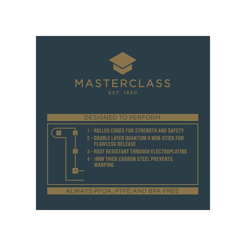 MasterClass Pudding Steamer 2 Litres Non-Stick Robust Carbon Steel Black