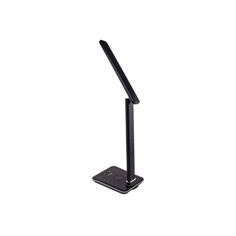 Groov-e Ares Desk LED Lamp With Wireless Charging Pad & Clock Black