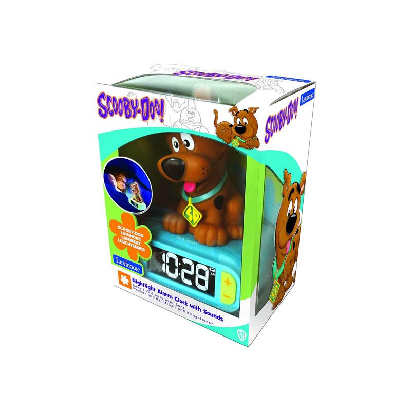 Lexibook 3D Scooby Doo Childrens Clock With Night Light Alarm Snooze Brown/Green