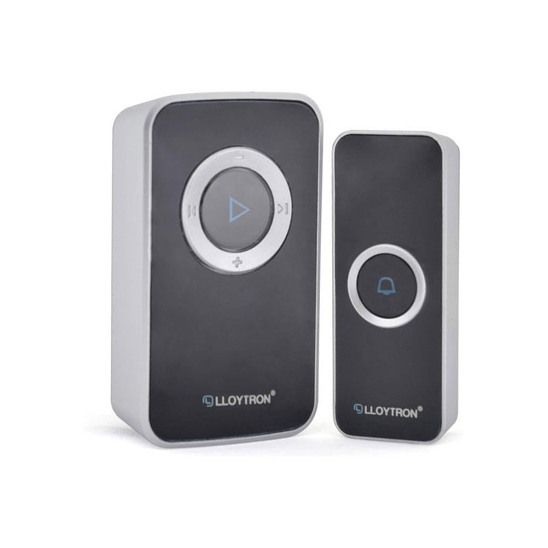 Lloytron Melody MIP3 Lithium Rechargeable Portable Door Chime Kit Black