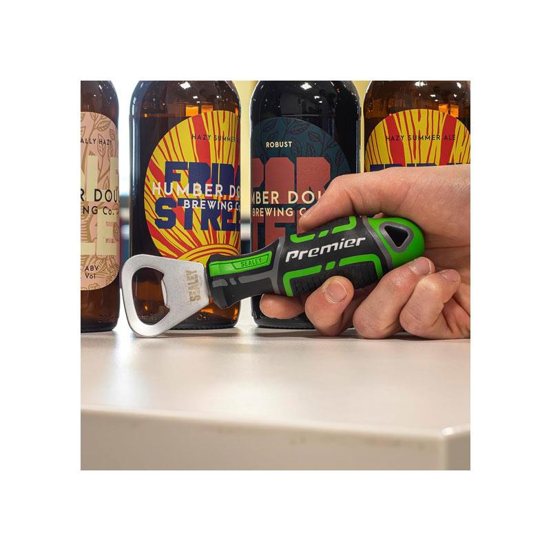 Sealey GripMAX Bottle Opener Hi-Vis Polypropylene Rubber Soft Grip Handle Green Secondary image